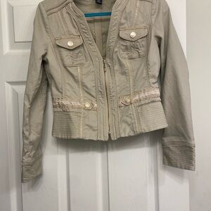 White House Black Market Light Tan Utility Jacket